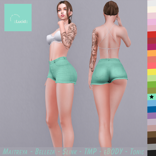 ::Lucid:: High Rise Shorts - Spearmint