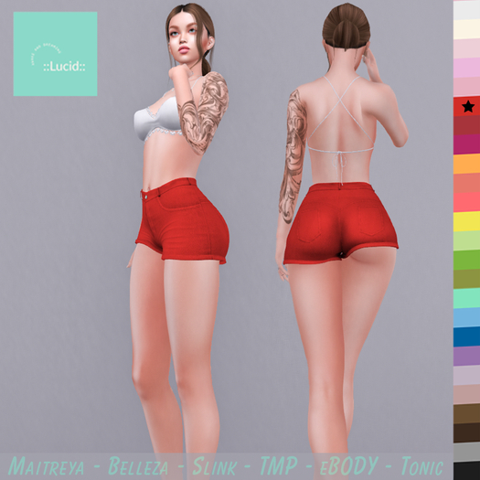 ::Lucid:: High Rise Shorts - Scarlet