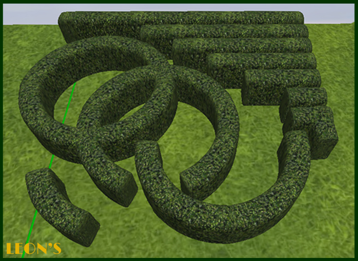 Boxwood Hedges 2m HIGH - 11 Modules, Realistic Texturing - MODIFY COPY