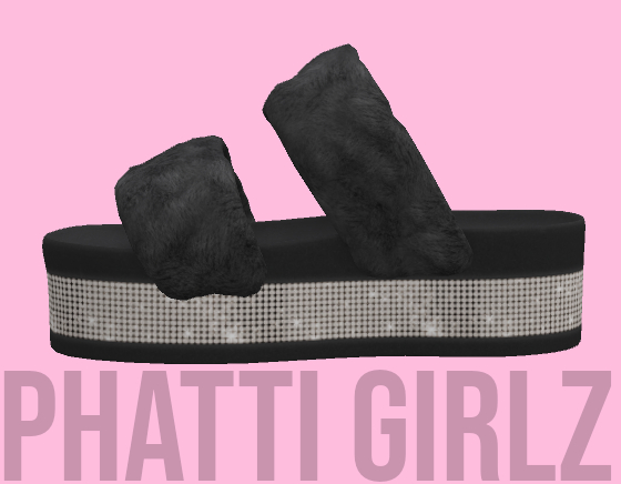 :PG: Fluffly Slides Black