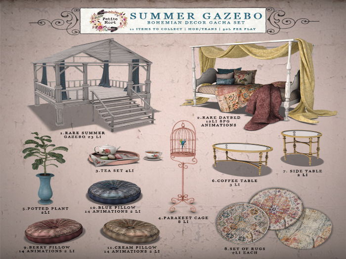 Petite Mort- Summer Gazebo Pillow Blue 1