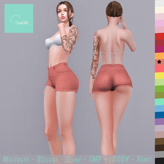::Lucid:: High Rise Shorts - Coral