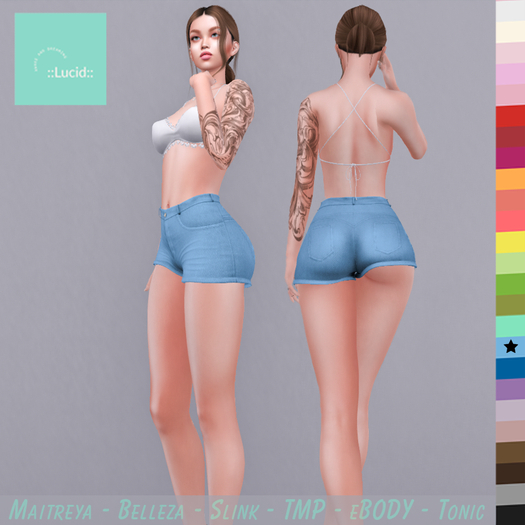 ::Lucid:: High Rise Shorts - Cerulean