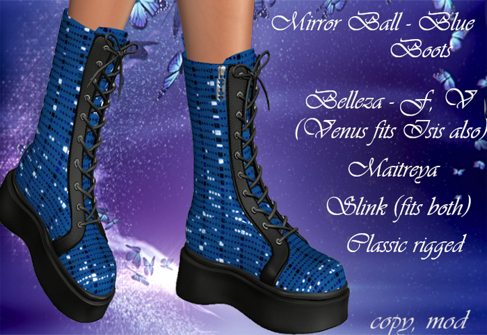 Mirror Ball Blue Boots