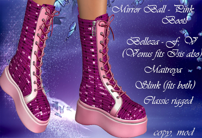 Mirror Ball Pink Boots