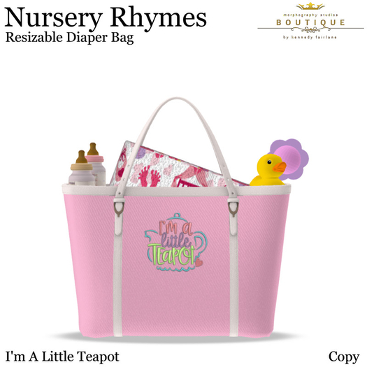 NURSERY RHYMES - Diaper Bag TEAPOT (Boxed)