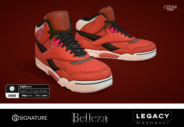 RED Sneakers - FULL PERM - Rigging Avatars - 
