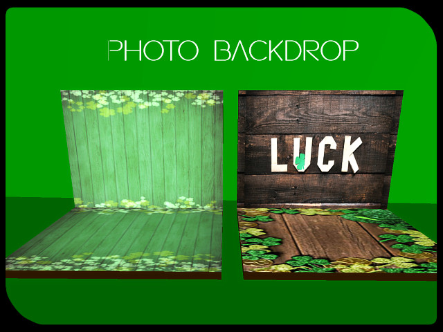 [AE] Photo Backdrop - Green Clovers & Luck