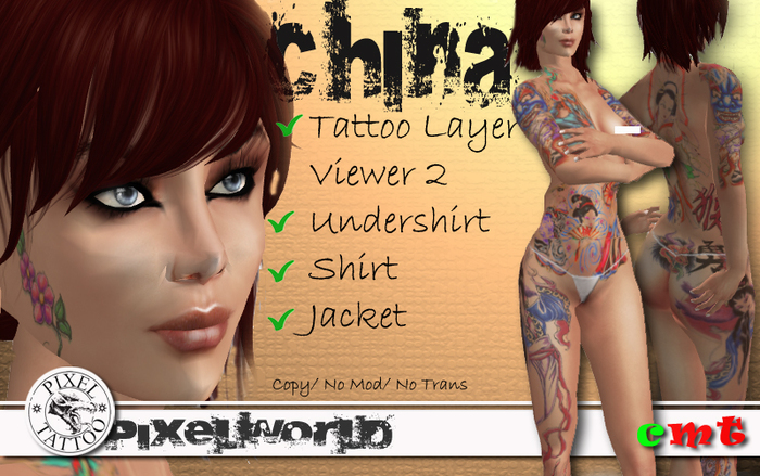 >>pixelworld<< Tattoo China