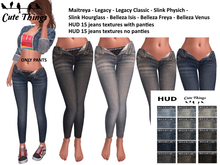 [CT] Unzipped Long Jeans - Legacy - Maitreya - Belleza - Slink - HUD noslip/slip 15 colors 