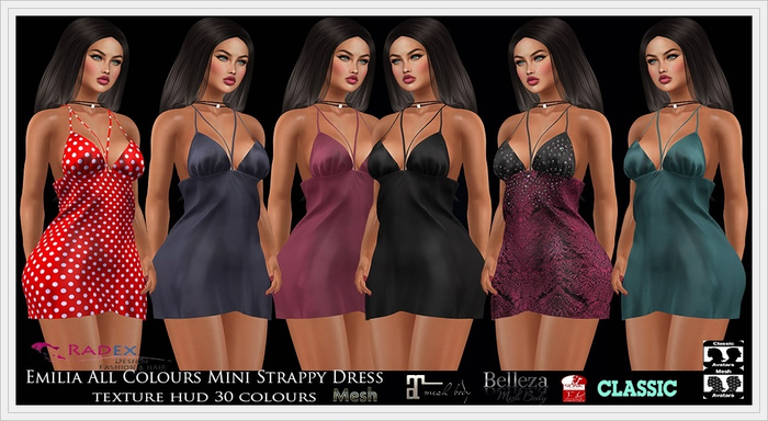 RADEX F 3 Mesh Emilia All Colours Mini Strappy Dress