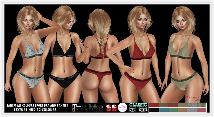 RADEX F 3 Mesh Sanem All Colours Sport Bra & Panties