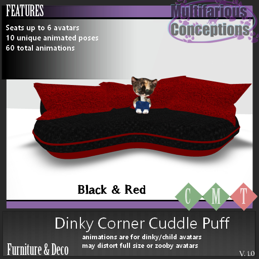 [MC] Dinky Corner Cuddle Puff - Black & red [add me]