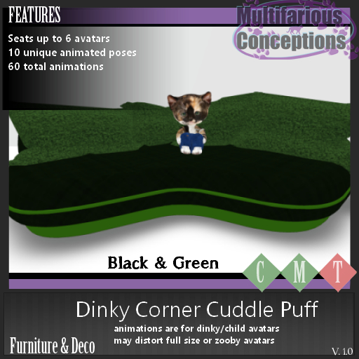 [MC] Dinky Corner Cuddle Puff - black & green [add me]