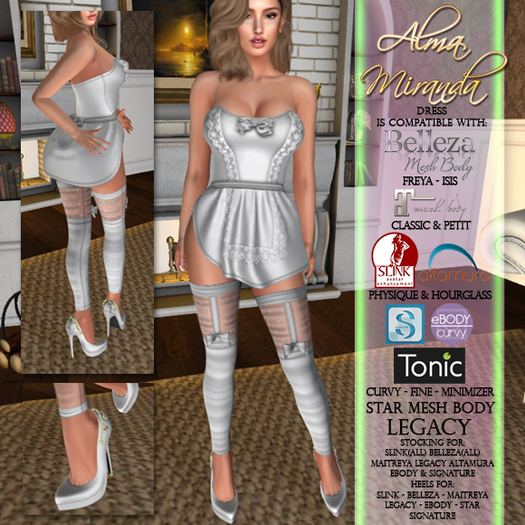 .: AlmaMiranda :. Maid Slit Side Dress - White