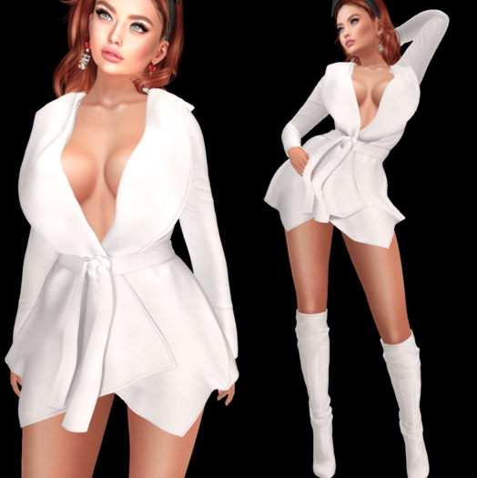 SASSY JACKET DRESS WHITE