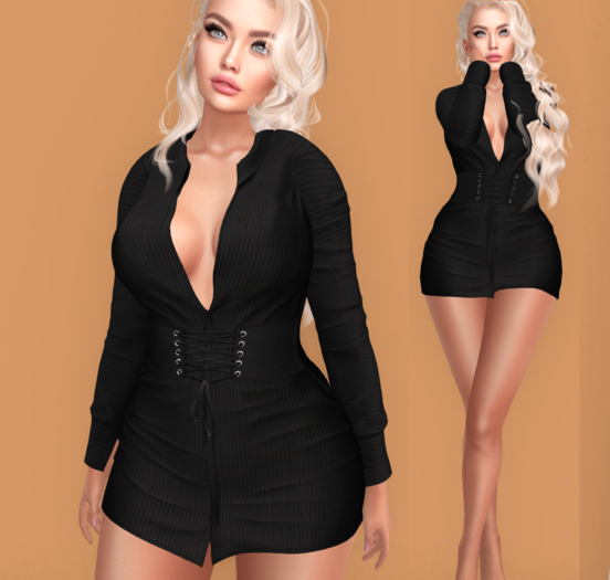 SASSY - ELLE SHIRT DRESS BLACK