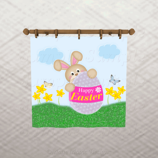 Mesh Sign Easter Bunny Happy (C)