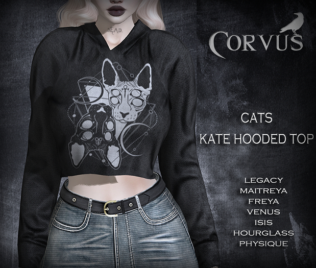 Corvus : Cats Kate Hooded Top