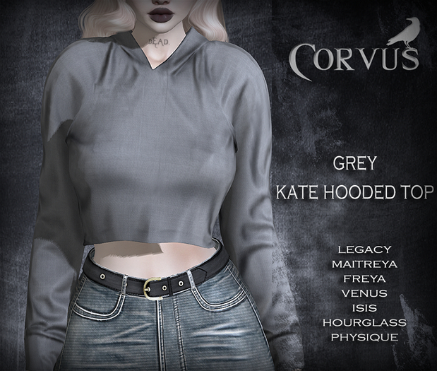 Corvus : Grey Kate Hooded Top