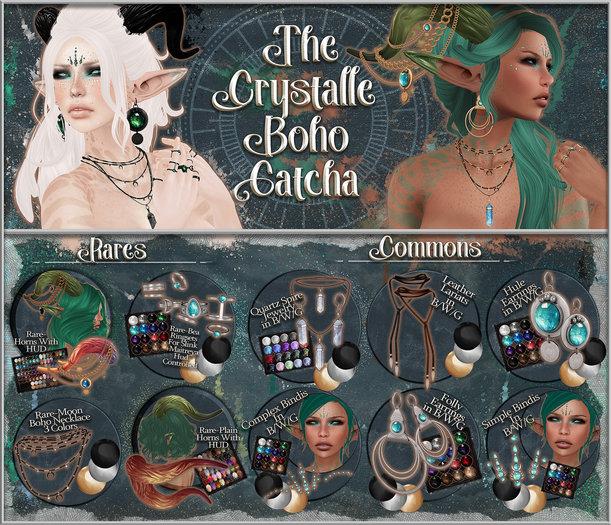 :[P]:- Crystalle Boho Gatcha:// Bea Rings Goldenesque RARE