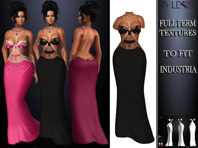 STYLES -INDUSTRIA Bust cup dress - Texture FULL PERM -v1