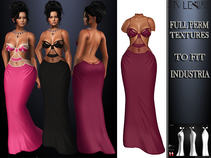 STYLES -INDUSTRIA Bust cup dress - Texture FULL PERM -v2