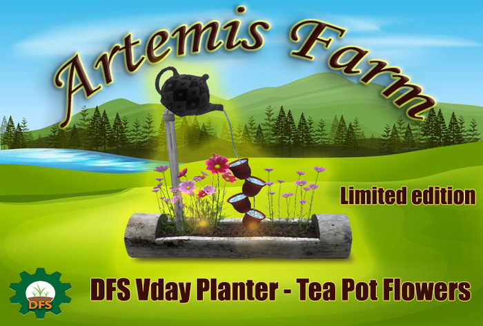 DFS Vday Planter - Tea Pot Flowers - ULTRA RARE COLLECTIBLE LIMITED VALENTINE DAY 