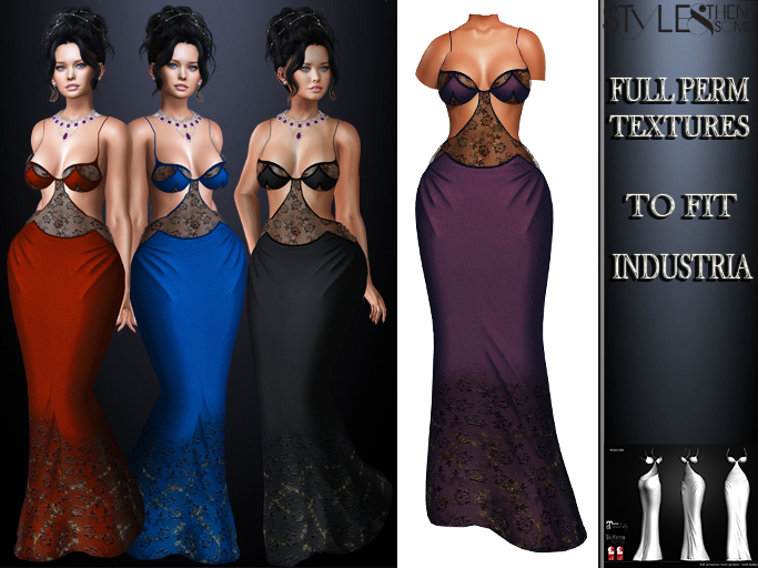STYLES -INDUSTRIA Bust cup dress - Texture FULL PERM - v2.3