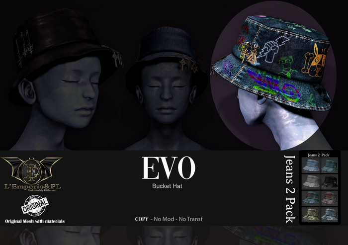 L'Emporio&PL::*Evo*:: -Jeans  pack 2-Bucket Hat.