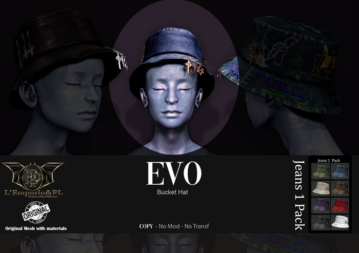 L'Emporio&PL::*Evo*:: -Jeans  pack 1-Bucket Hat.