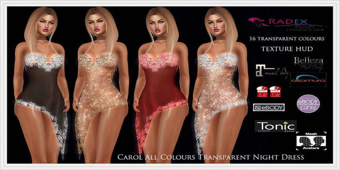 RADEX F 3 Mesh Carol All Colours Transparent Night Dress