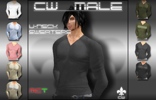 .:|CW MALE|:. -  Green/Stripe V-Neck Sweater