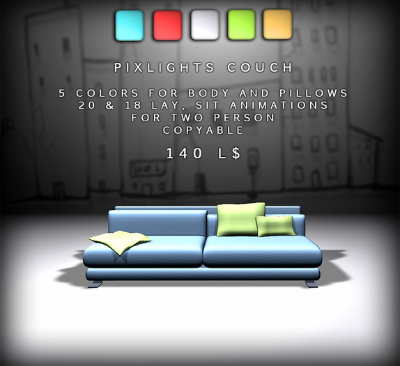 Pixlights modern couch