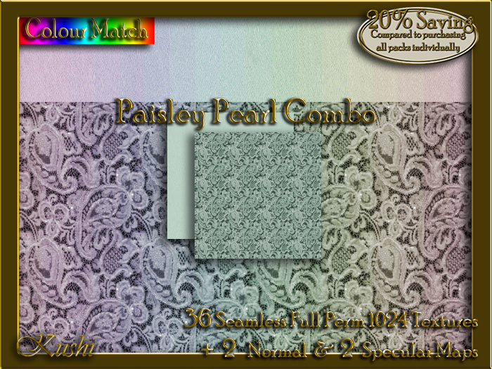 Paisley Pearl Combo Seamless Texture Set