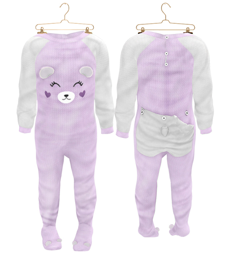 * {.:Little Stars.:} * Teddy Footie PJ - Purple (non-fitted) TD Baby & Bebe
