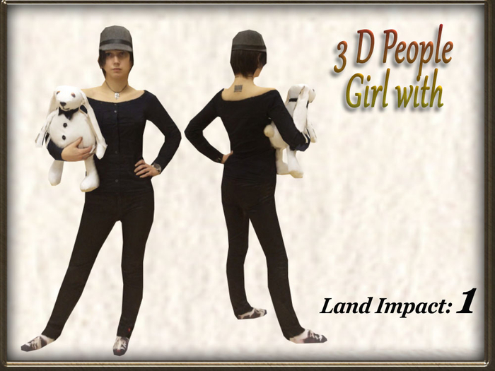 3 D People - Girl with a hare (1 Li) Full Perm