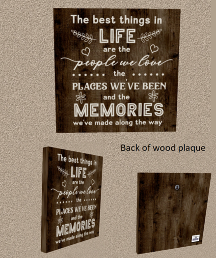 "Best Things in Life" (life quote) Wood Sign w/ resizer