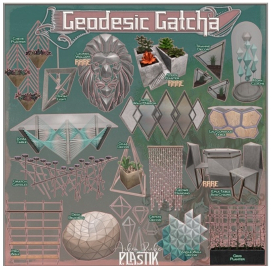 :[P]:- Geodesic Gatcha - Epla Table & Chairs RARE