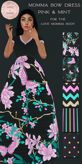DEMO Sparkle & Delights Momma Bow Dress Pink & Mint
