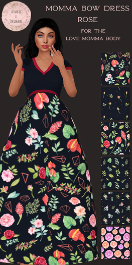 Sparkle & Delights Momma Bow Dress Roses [Momma]