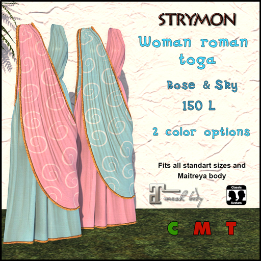 {Strymon} Woman Roman toga - Rose&sky (BOX)