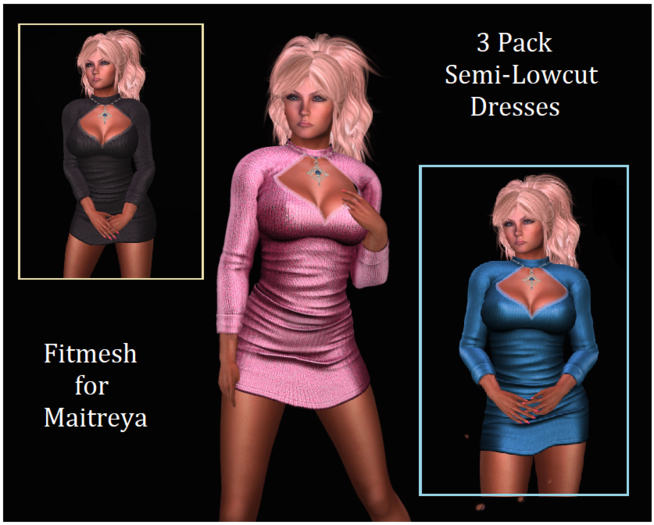 3 PACK LOW CUT MINI DRESSES FOR MAITREYA