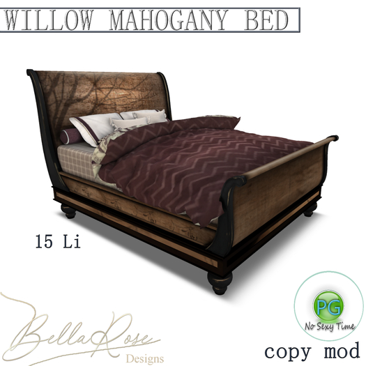 [BR] Willow Mahogany Sleigh Bed COPY - PG 