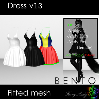 Second Life Marketplace - DEMO - Furry Andy - Dress v13 for Andy Cat ...