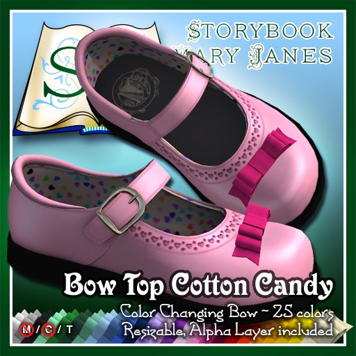 R(S)W Mary Janes - Bow Top Cotton Candy