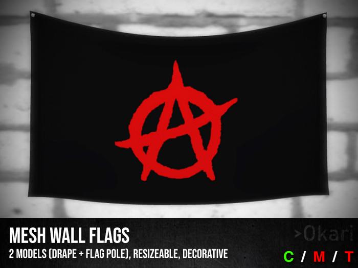 Anarchy wall flags (wall flag pole and drape)