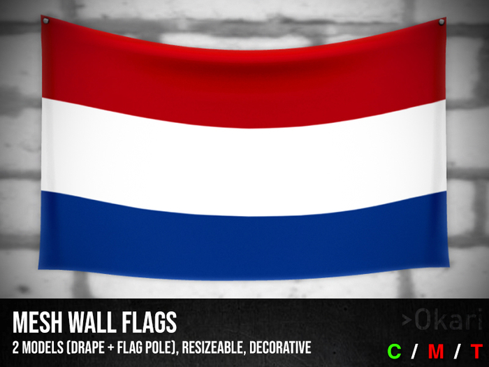 Netherlands wall flags (wall flag pole and drape)