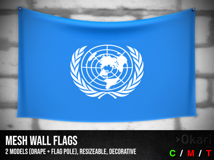 Flaglets Un Second Life Marketplace - United Nations (UN / ONU) wall flags (wall ...