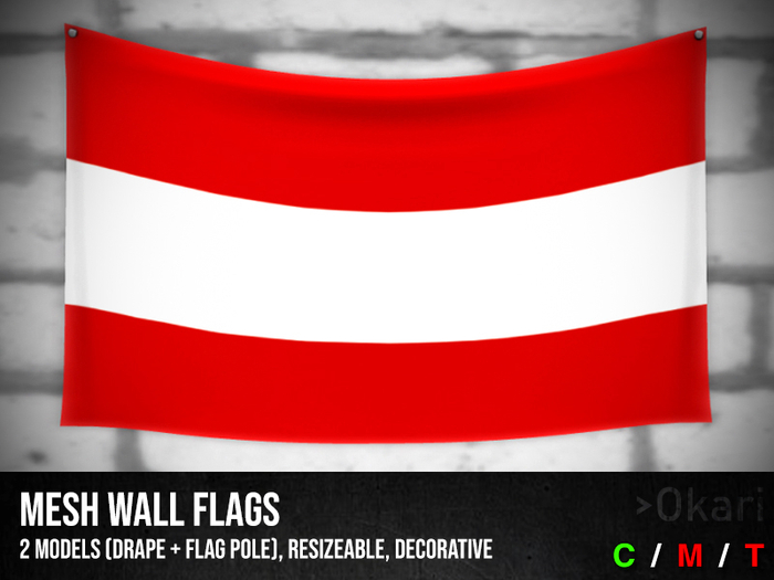 Austria wall flags (wall flag pole and drape)